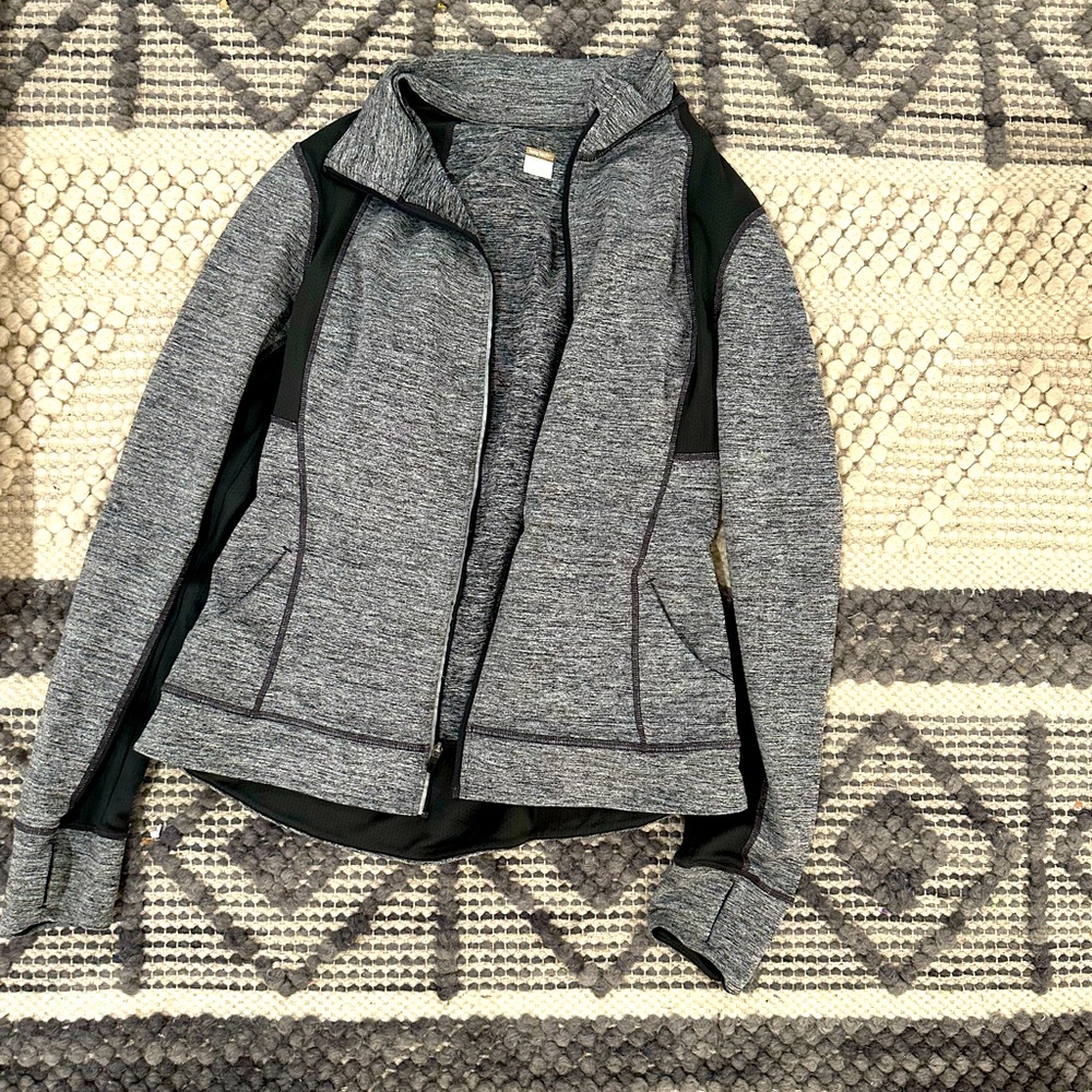 Lucy Athletic Workout Jacket Layer Grey Black S - image 1